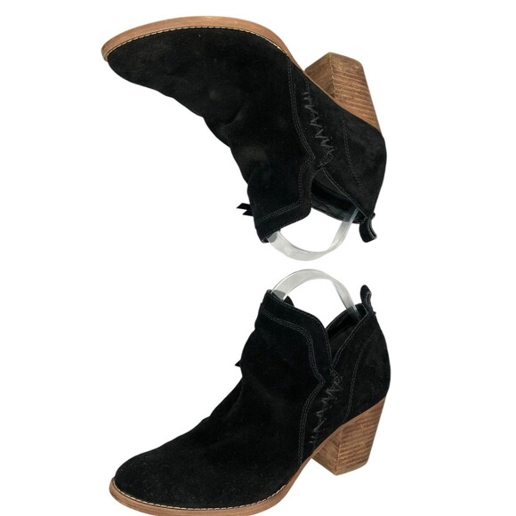 Sam Edelman Shoes Womens Size 9 Black Suede Side Zip‎ Ankle Booties Comfy - Picture 5 of 15